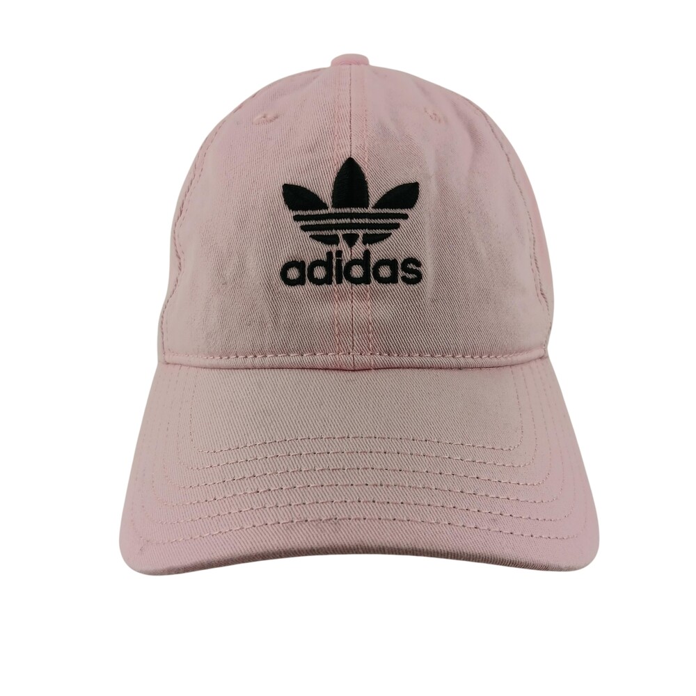Adidas Hat Cap Strap Back Pink Black Trefoil Embroidered Logo OSFW One Size Mens